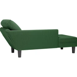 vidaXL Chaise longue met kussen corduroy stof donkergroen