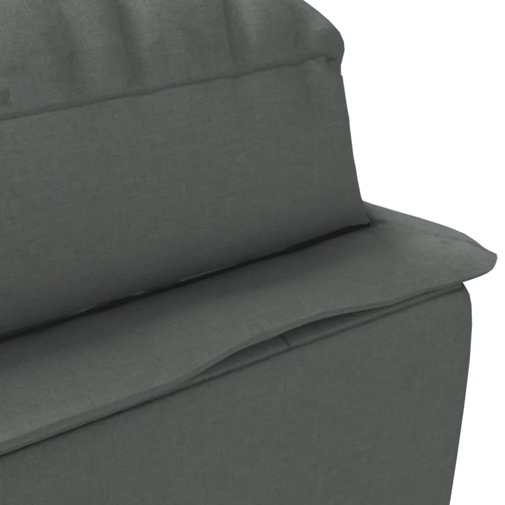 vidaXL Chaise longue met kussens stof donkergrijs