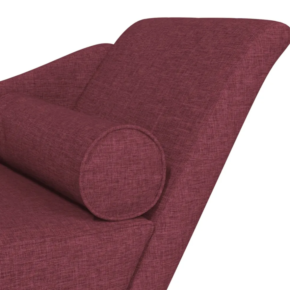 vidaXL Chaise longue met kussens stof wijnrood