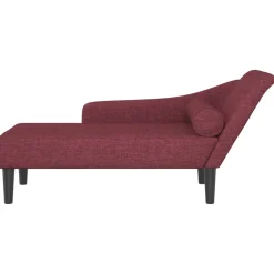 vidaXL Chaise longue met kussens stof lichtgrijs