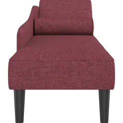 vidaXL Chaise longue met kussens stof wijnrood