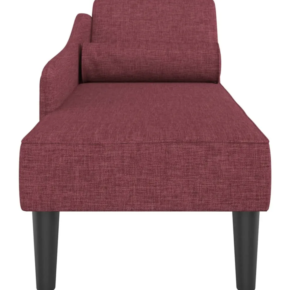 vidaXL Chaise longue met kussens stof wijnrood