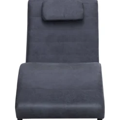 vidaXL Chaise longue met kussen kunstsuède grijs