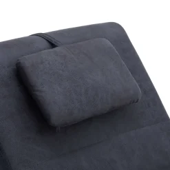 vidaXL Chaise longue met kussen kunstsuède grijs