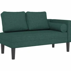vidaXL Chaise longue met kussens stof donkergroen