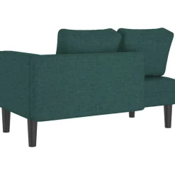 vidaXL Chaise longue met kussens stof donkergroen