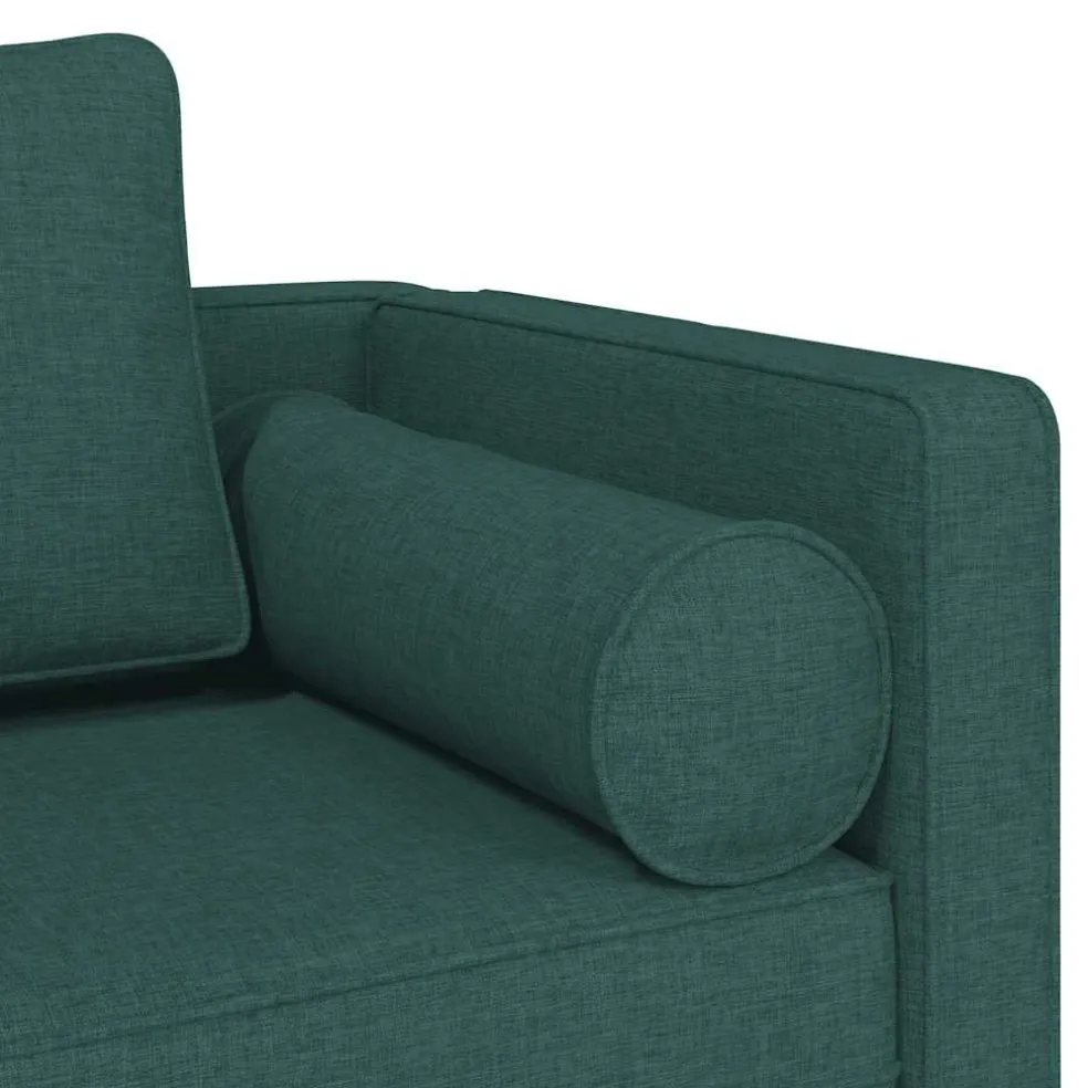 vidaXL Chaise longue met kussens stof donkergroen