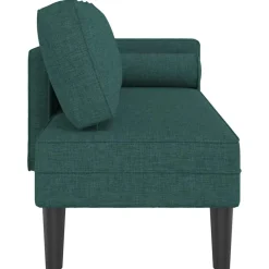 vidaXL Chaise longue met kussens stof donkergroen