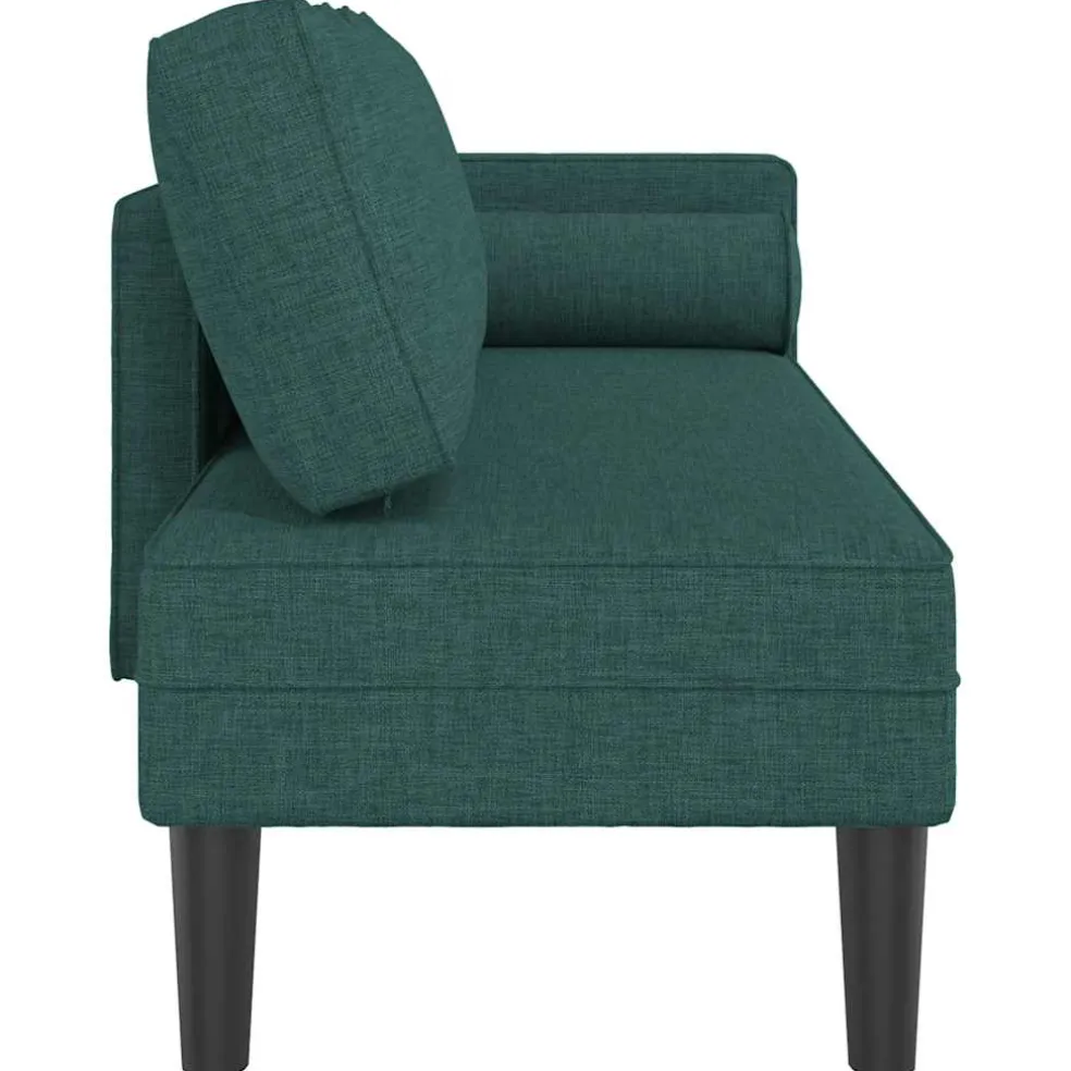 vidaXL Chaise longue met kussens stof donkergroen