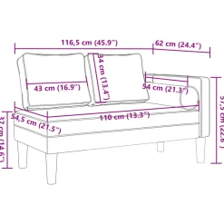 vidaXL Chaise longue met kussens fluweel donkergrijs