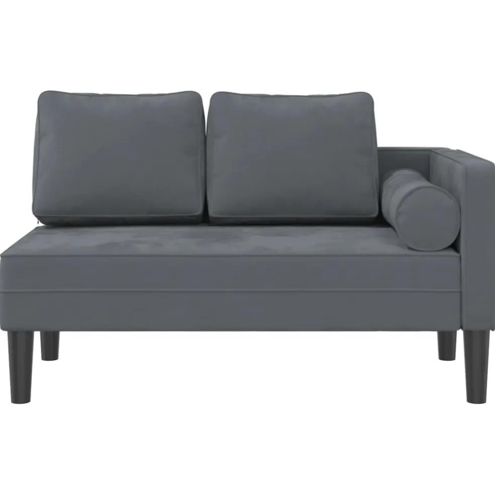 vidaXL Chaise longue met kussens fluweel donkergrijs