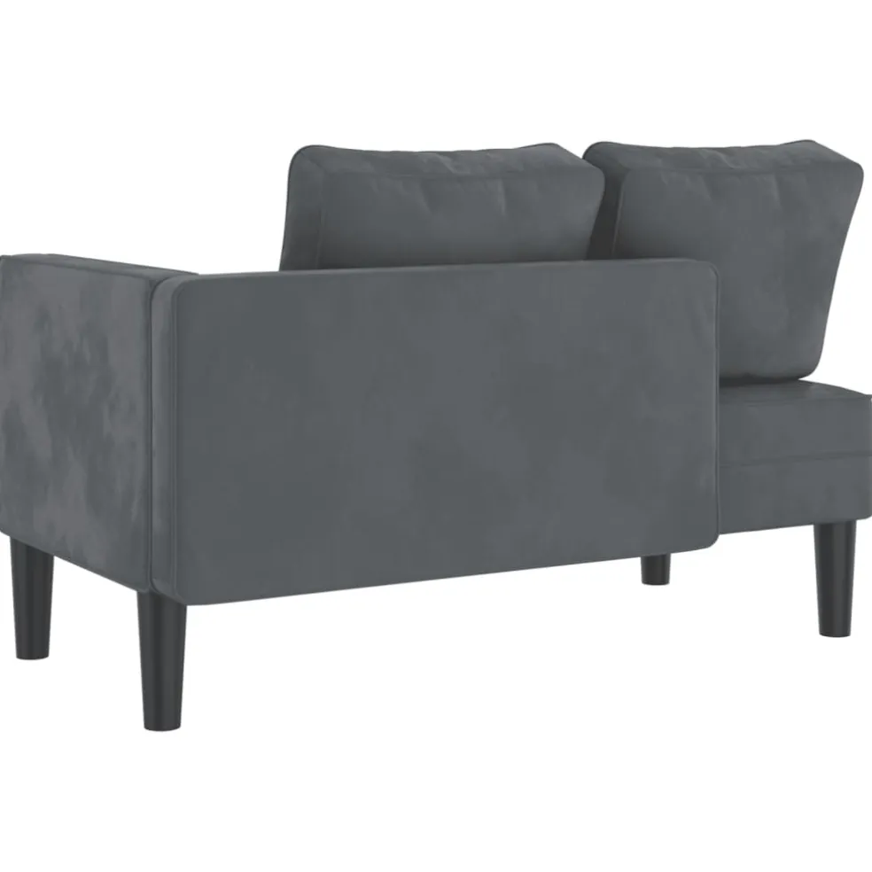 vidaXL Chaise longue met kussens fluweel donkergrijs