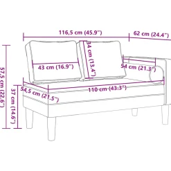 vidaXL Chaise longue met kussens kunstleer crème