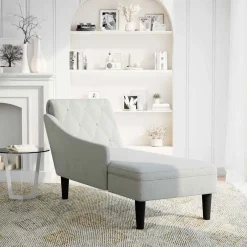 vidaXL Chaise longue met kussen corduroy stof blauw