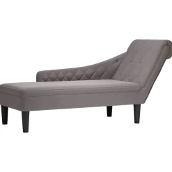 vidaXL Chaise longue met kussen en rechterarmleuning stof taupe