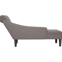 vidaXL Chaise longue met kussen en rechterarmleuning stof taupe