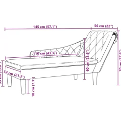 vidaXL Chaise longue met kussen en rechterarmleuning stof taupe