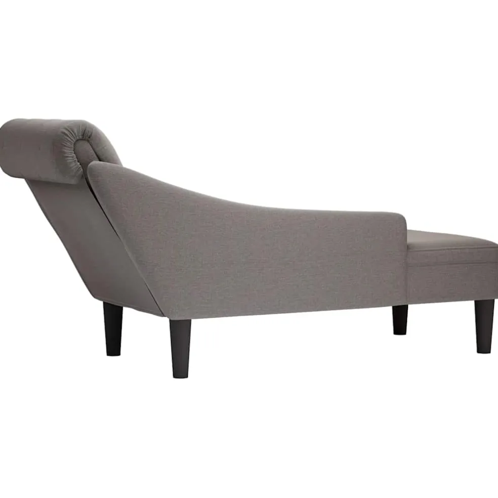 vidaXL Chaise longue met kussen en rechterarmleuning stof taupe