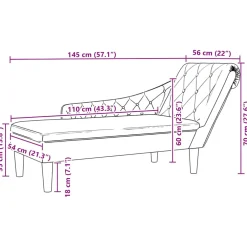 vidaXL Chaise longue met kussen&rechterarmleuning fluweel donkergrijs