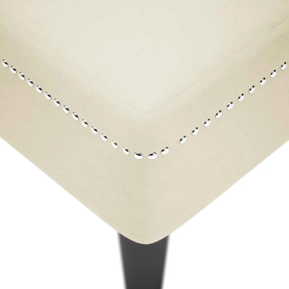 vidaXL Chaise longue met kussen&rechterarmleuning fluweel crèmekleurig