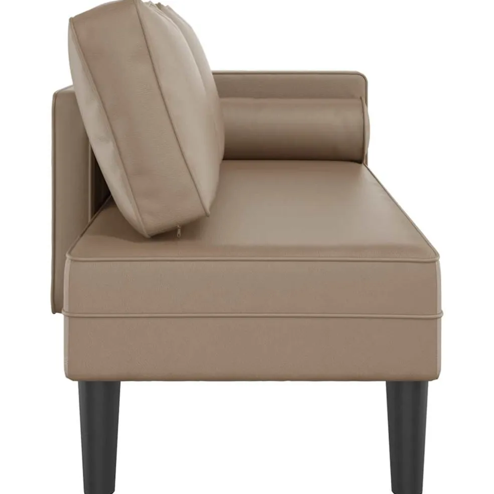 vidaXL Chaise longue met kussens kunstleer cappuccino