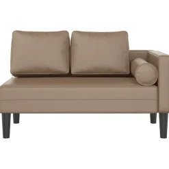 vidaXL Chaise longue met kussens kunstleer cappuccino