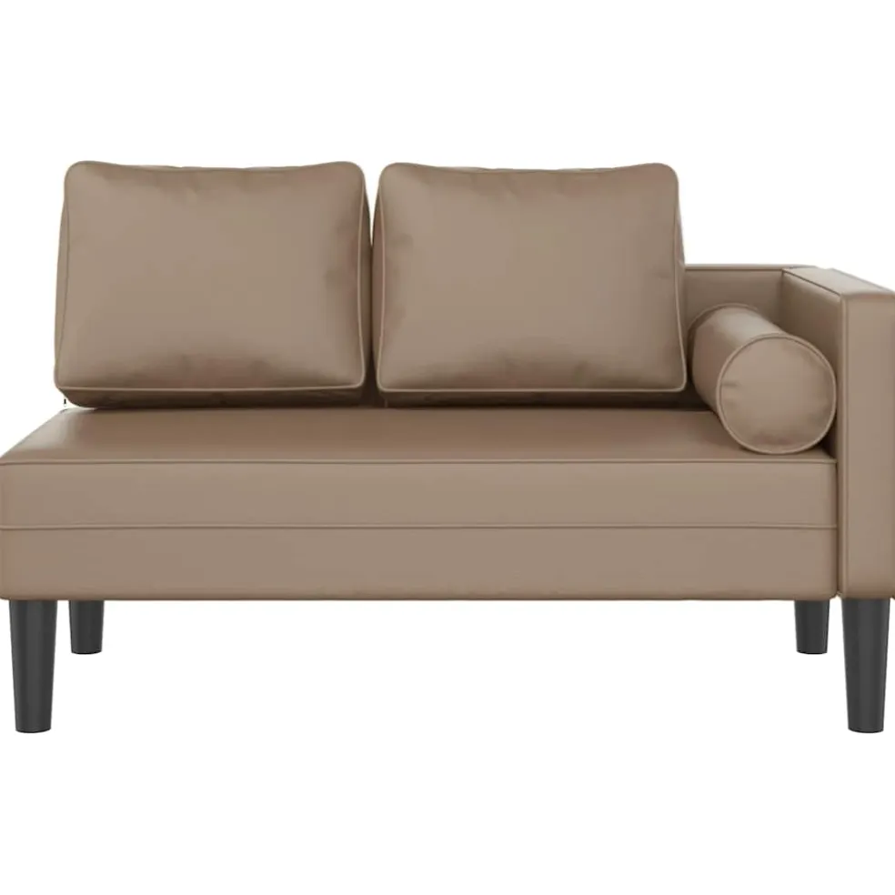 vidaXL Chaise longue met kussens kunstleer cappuccino