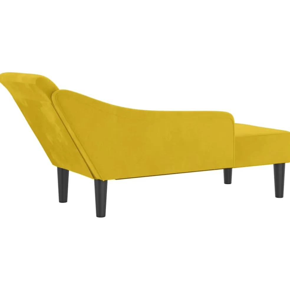 vidaXL Chaise longue met kussens fluweel geel