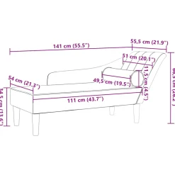 vidaXL Chaise longue met kussens fluweel geel