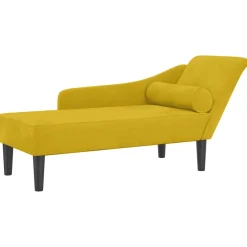 vidaXL Chaise longue met kussens fluweel geel