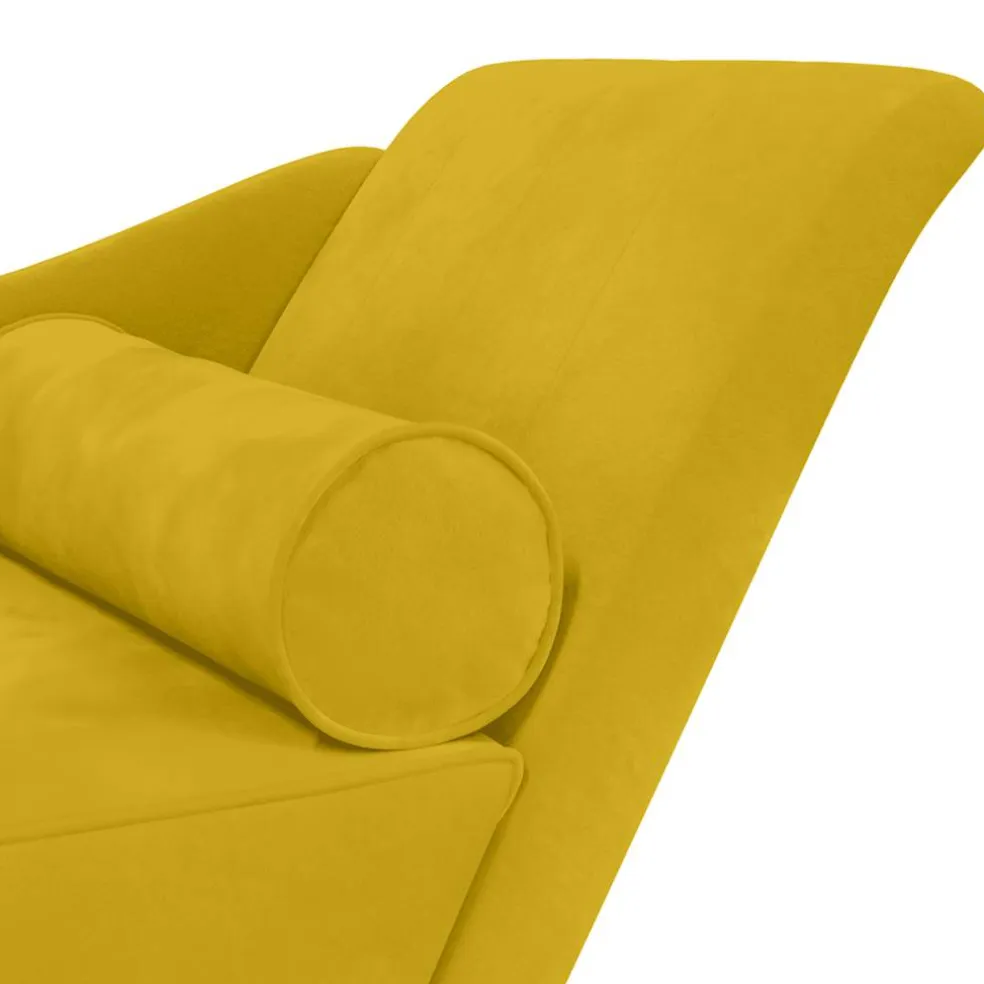 vidaXL Chaise longue met kussens fluweel geel