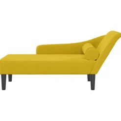 vidaXL Chaise longue met kussens fluweel geel
