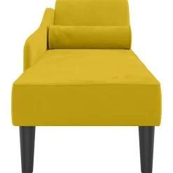 vidaXL Chaise longue met kussens fluweel geel