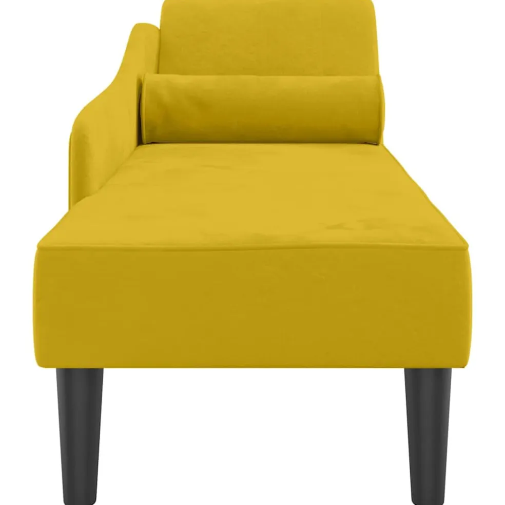 vidaXL Chaise longue met kussens fluweel geel