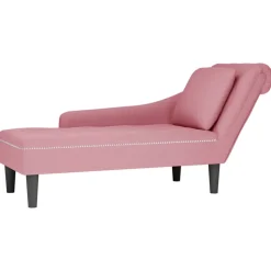 vidaXL Chaise longue met kussen en rechterarmleuning fluweel roze