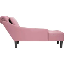 vidaXL Chaise longue met kussen en rechterarmleuning fluweel roze