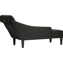 vidaXL Chaise longue met kussen en rechterarmleuning stof zwart