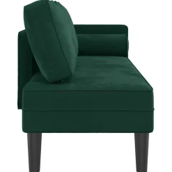 vidaXL Chaise longue met kussens fluweel donkergroen