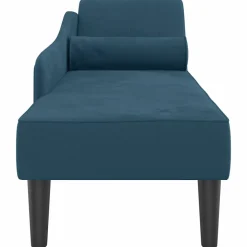 vidaXL Chaise longue met kussens fluweel blauw