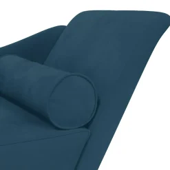 vidaXL Chaise longue met kussens fluweel blauw