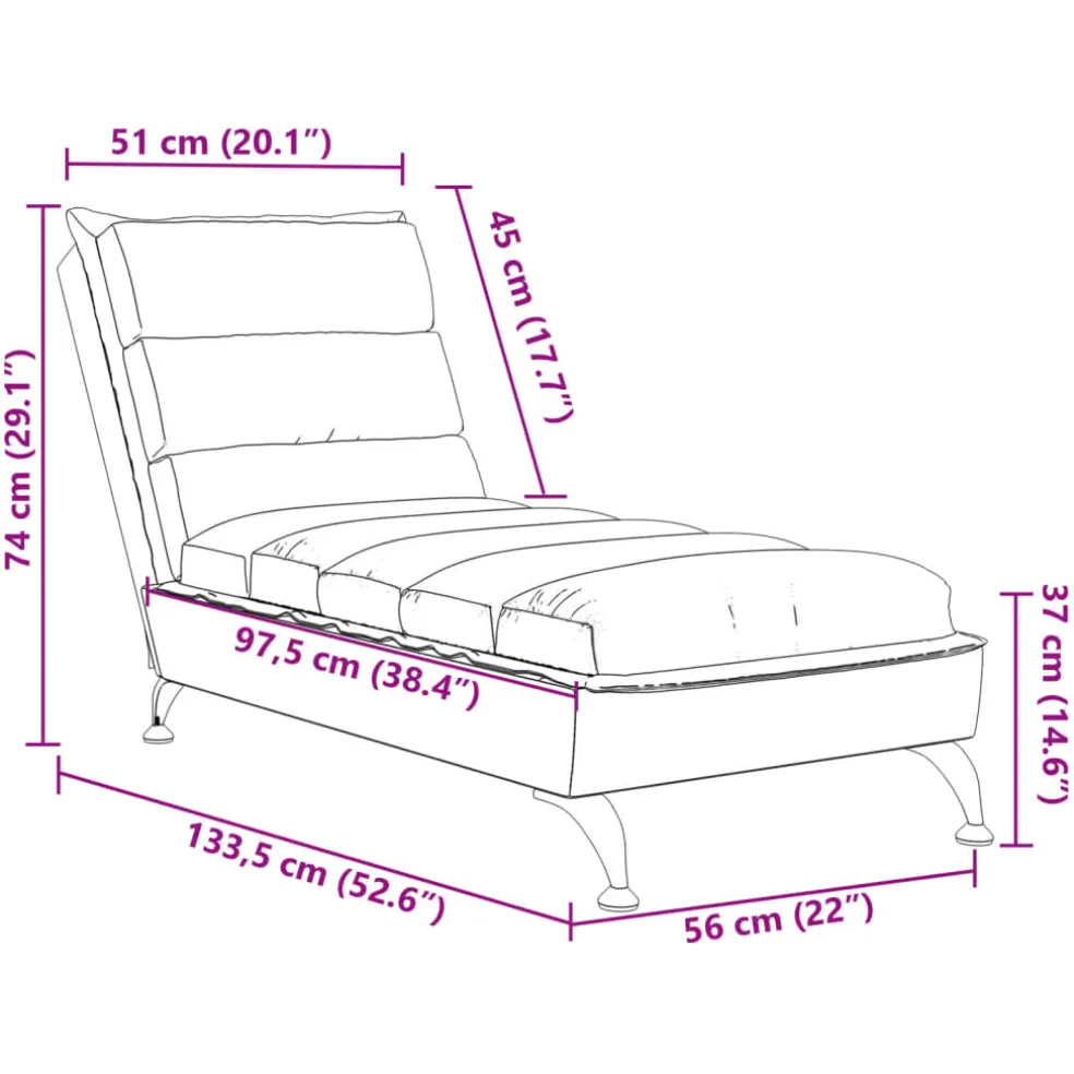 vidaXL Chaise longue met kussen en rechterarmleuning fluweel zwart