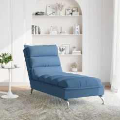 vidaXL Chaise longue met kussen en rechterarmleuning fluweel zwart