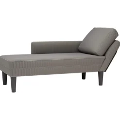 vidaXL Chaise longue met kussen corduroy stof lichtgrijs