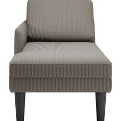 vidaXL Chaise longue met kussen corduroy stof lichtgrijs