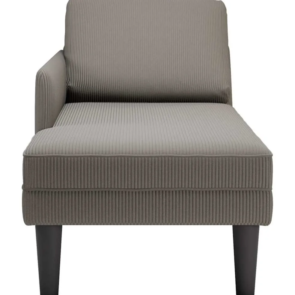 vidaXL Chaise longue met kussen corduroy stof lichtgrijs