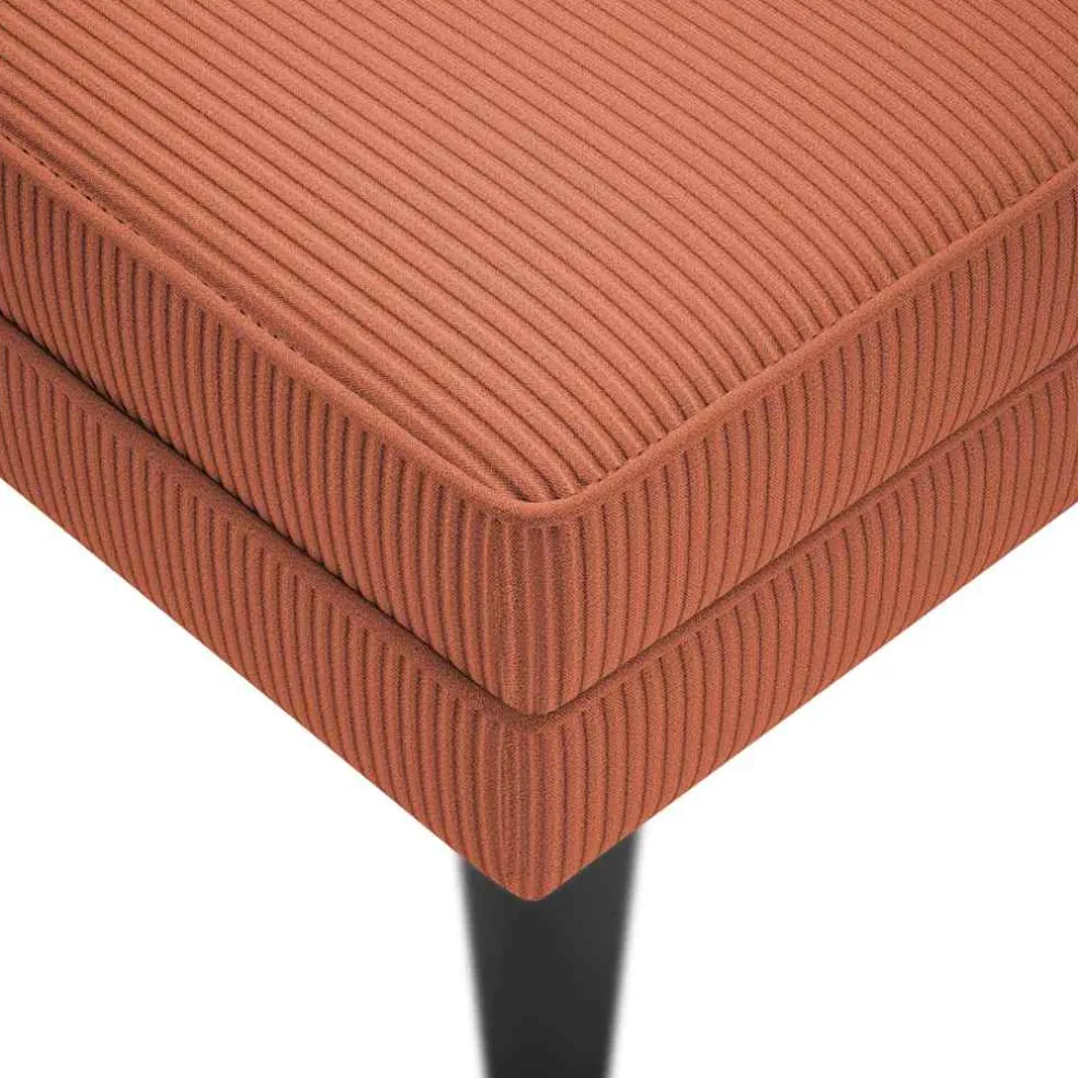 vidaXL Chaise longue met kussen corduroy stof rood oranje