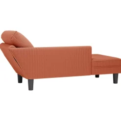 vidaXL Chaise longue met kussen corduroy stof rood oranje