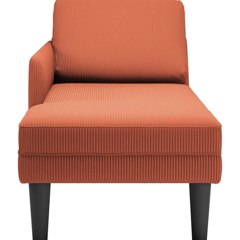 vidaXL Chaise longue met kussen corduroy stof rood oranje