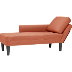 vidaXL Chaise longue met kussen corduroy stof rood oranje
