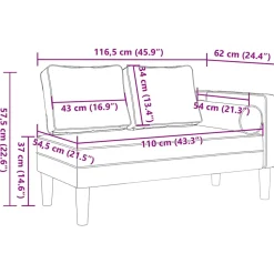 vidaXL Chaise longue met kussens kunstleer wit